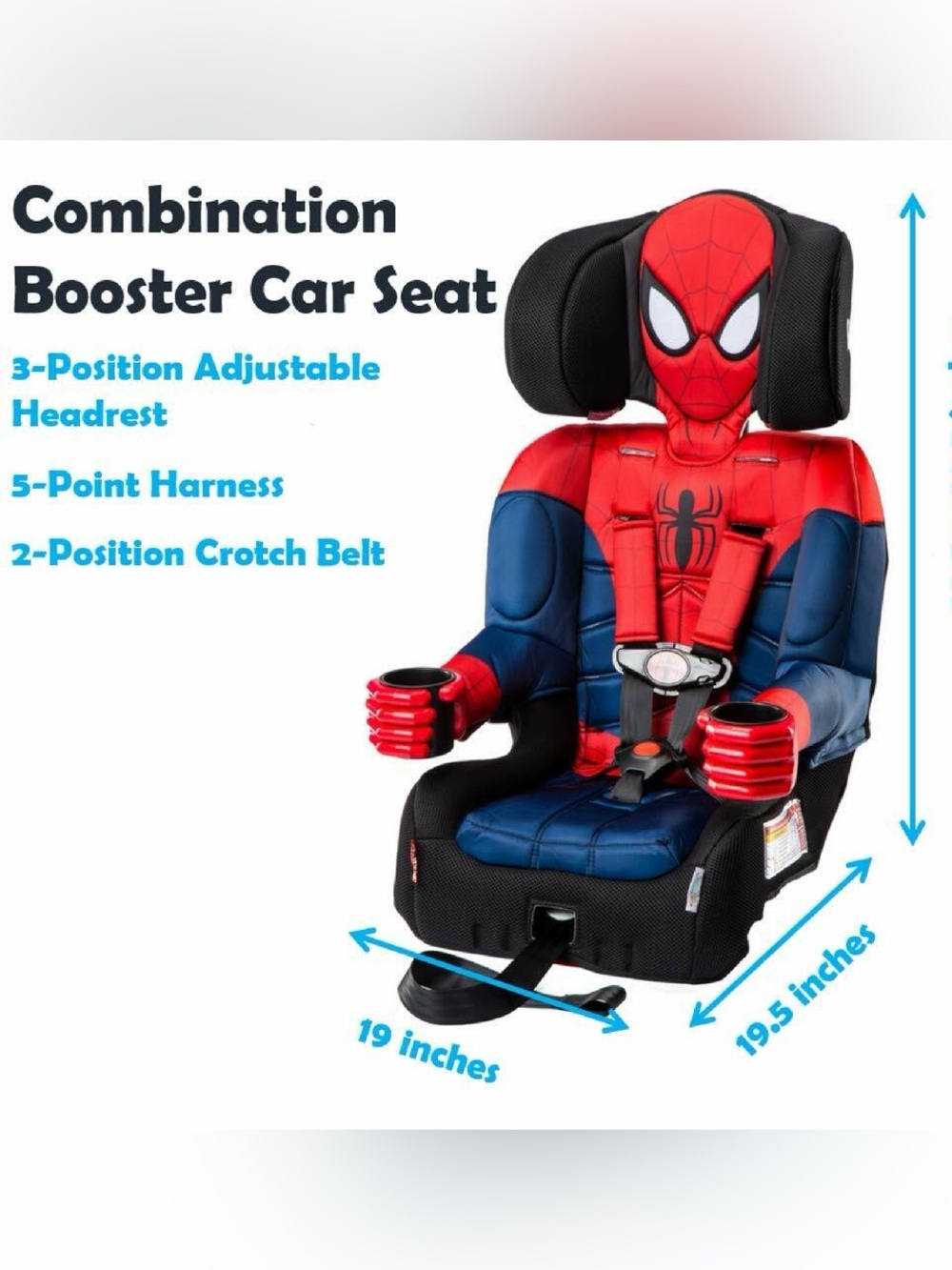 KidsEmbrace Ultimate Spiderman Harness Booster Car Seat ๐บ - Picture 3 of 5